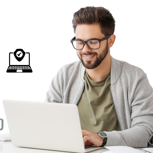 User checking phone with scam alert